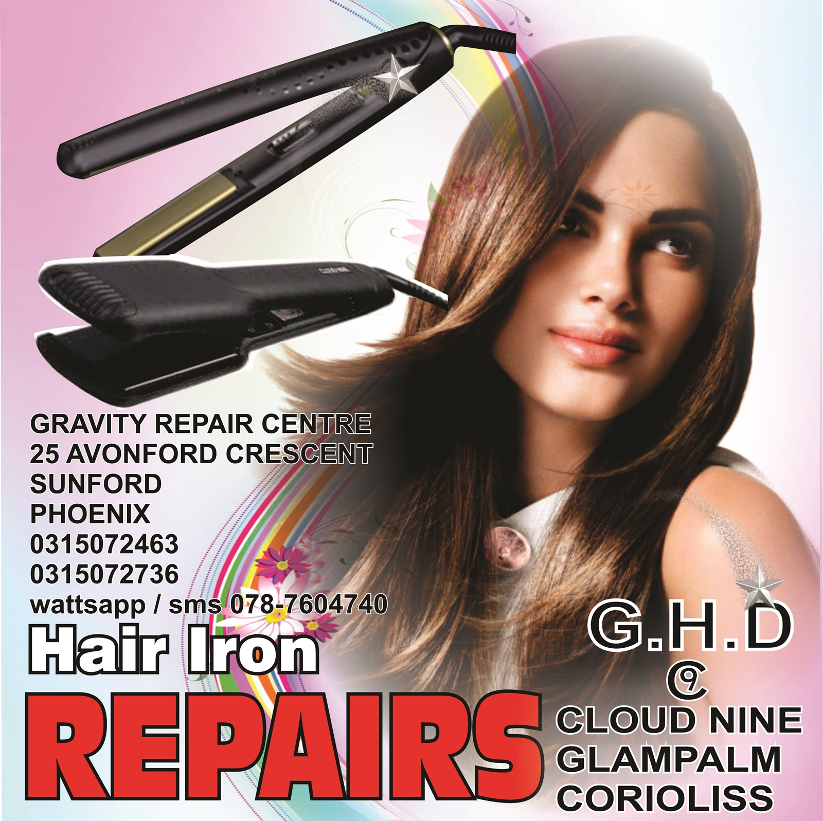 GHD REPAIRS CLOUD 9 REPAIRS GLAMPALM HAIR IRON REPAIRS CLOUDNINE HAIR IRON  REPAIRS BHE HAIR IRONS SPECIALIST veaudrey hair iron repair agents gravity 0787604740