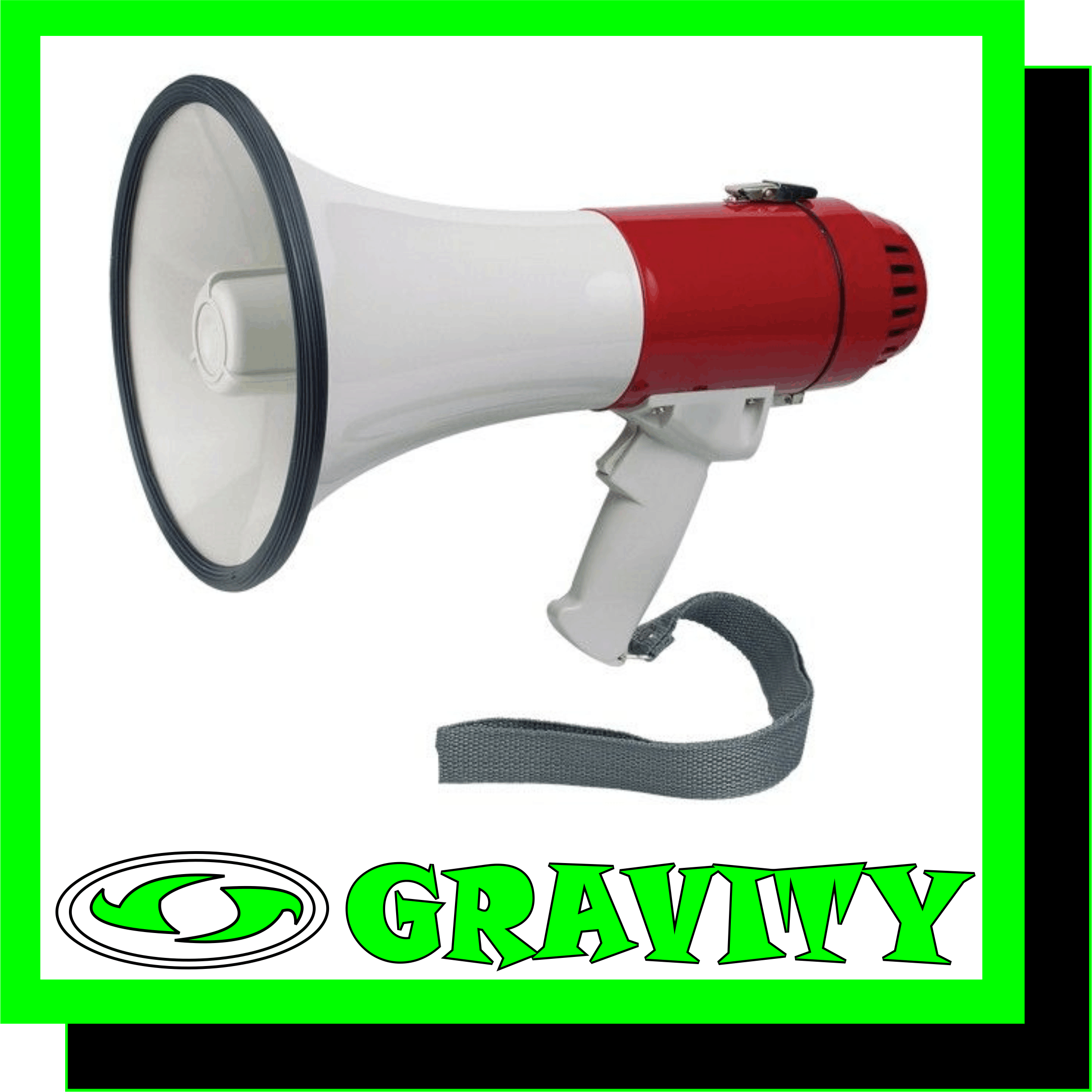 -15w Megaphone  -Siren to get attention fast  -Pistol grip talk switch and siren switch  -Adjustable volume  -Complete with built in microphone  -Shoulder strap  -20 second Recording function  -With Rechargeable battery   -Outdoor range of 350m  -Horn Diameter 155mm