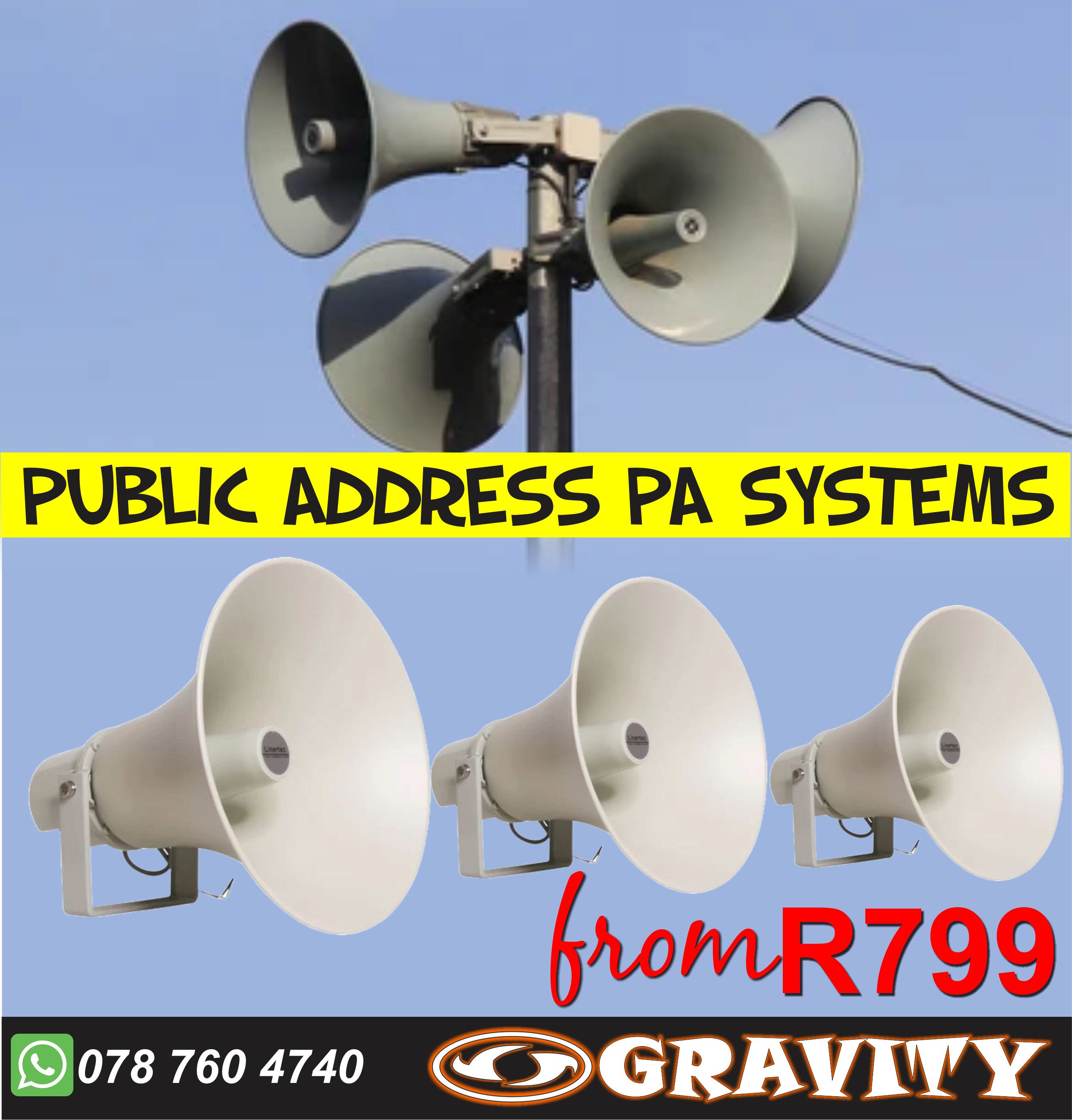 public address pa systems  paging systems  intercom system  pa systems  announcement systems   gravity durban  pa horn loudhailer systems 