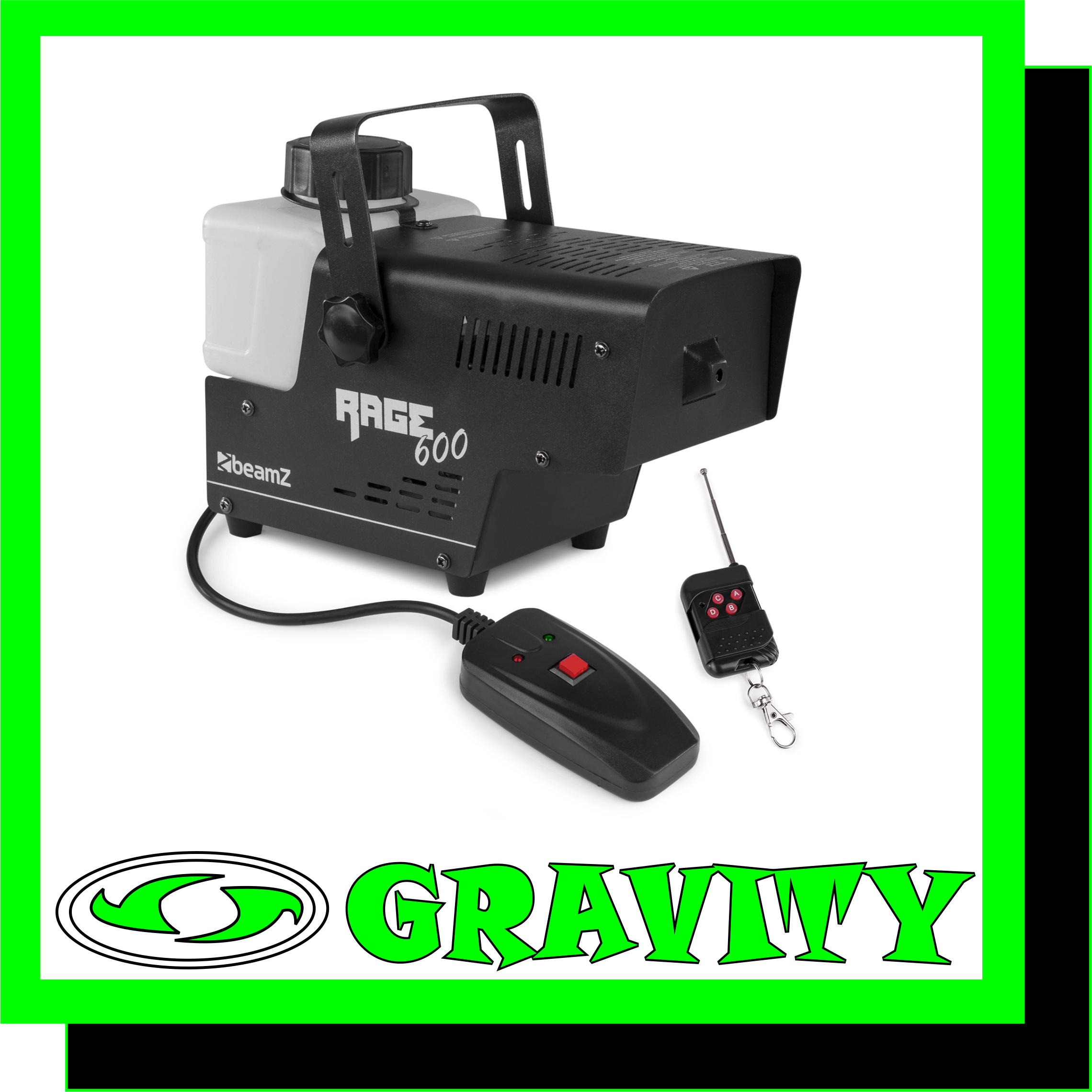 The Rage 600 is a compact 600W smoke machine in a strong metal housing. Powered by a 600W heating element that delivers up to 65m³ per minute output and heats up in just 3 minutes. The ideal choice for mobile working DJ's and very suitable for smaller venues. Operation with a wired (3m cable) and a wireless remote control. 600W Smoke machine Thermostatically controlled heater 500ml Smoke fluid tank Short heat-up time Wireless controllable Remote control with 3m cable..