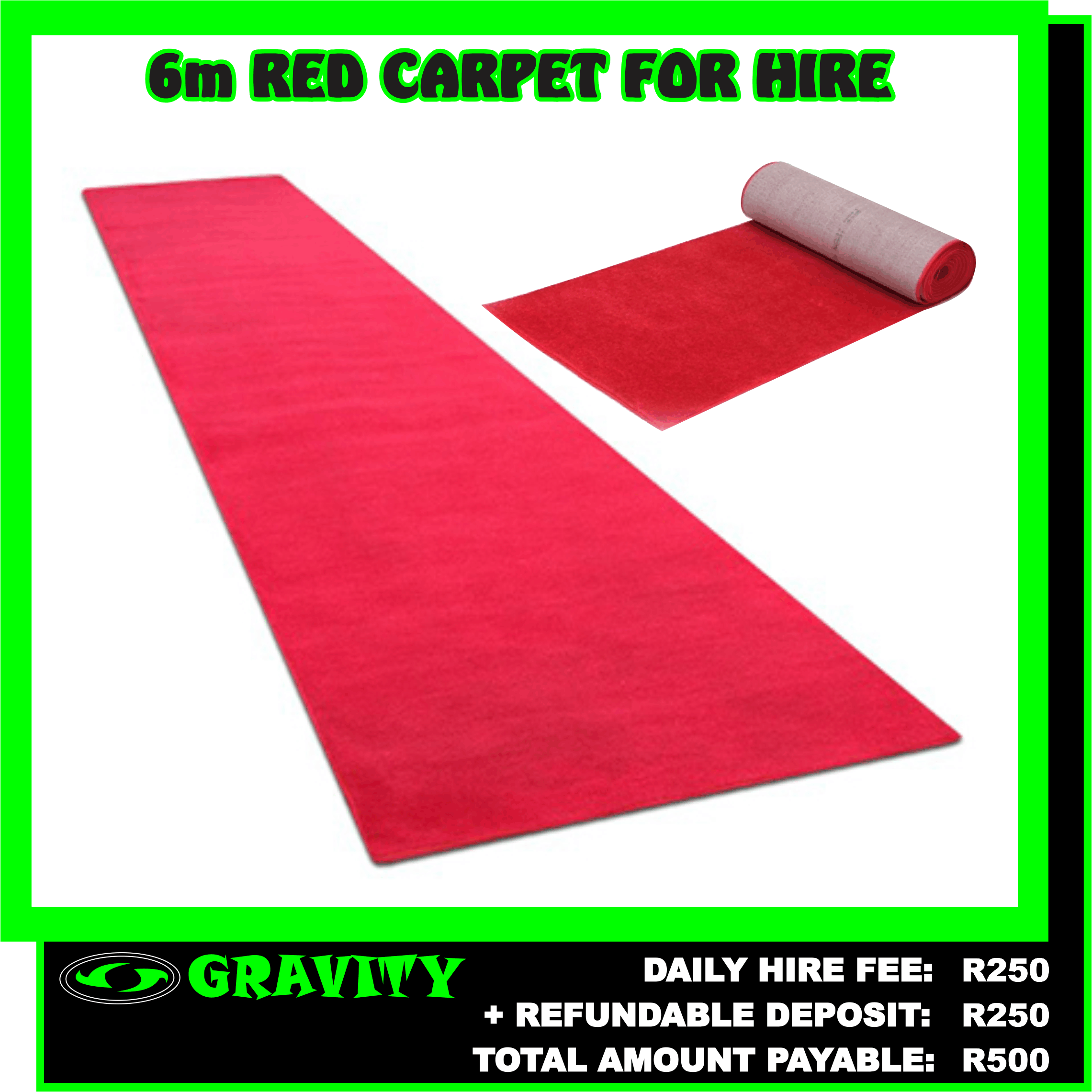 6M RED CARPET OR HIRE 