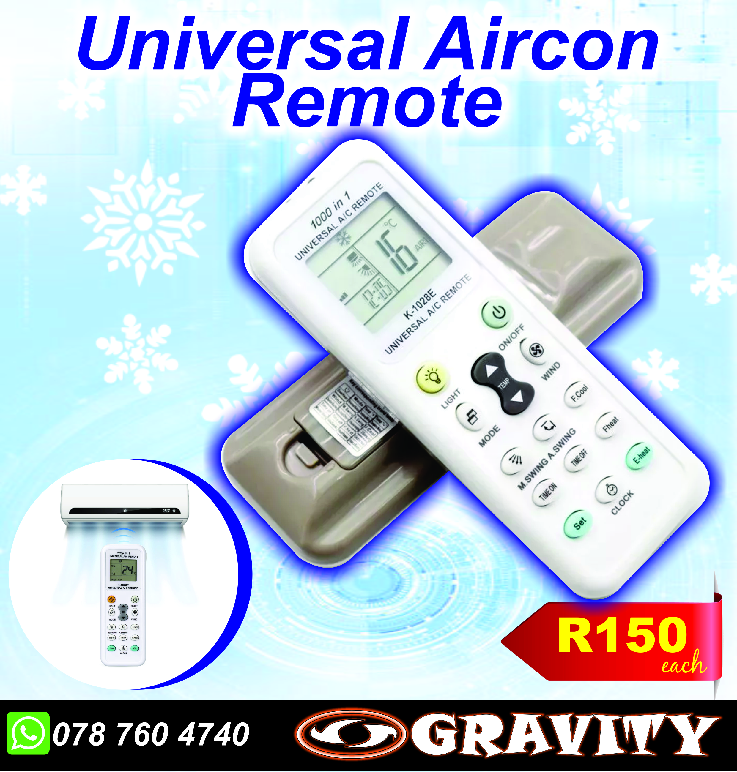 universal aircon remote durban gravity