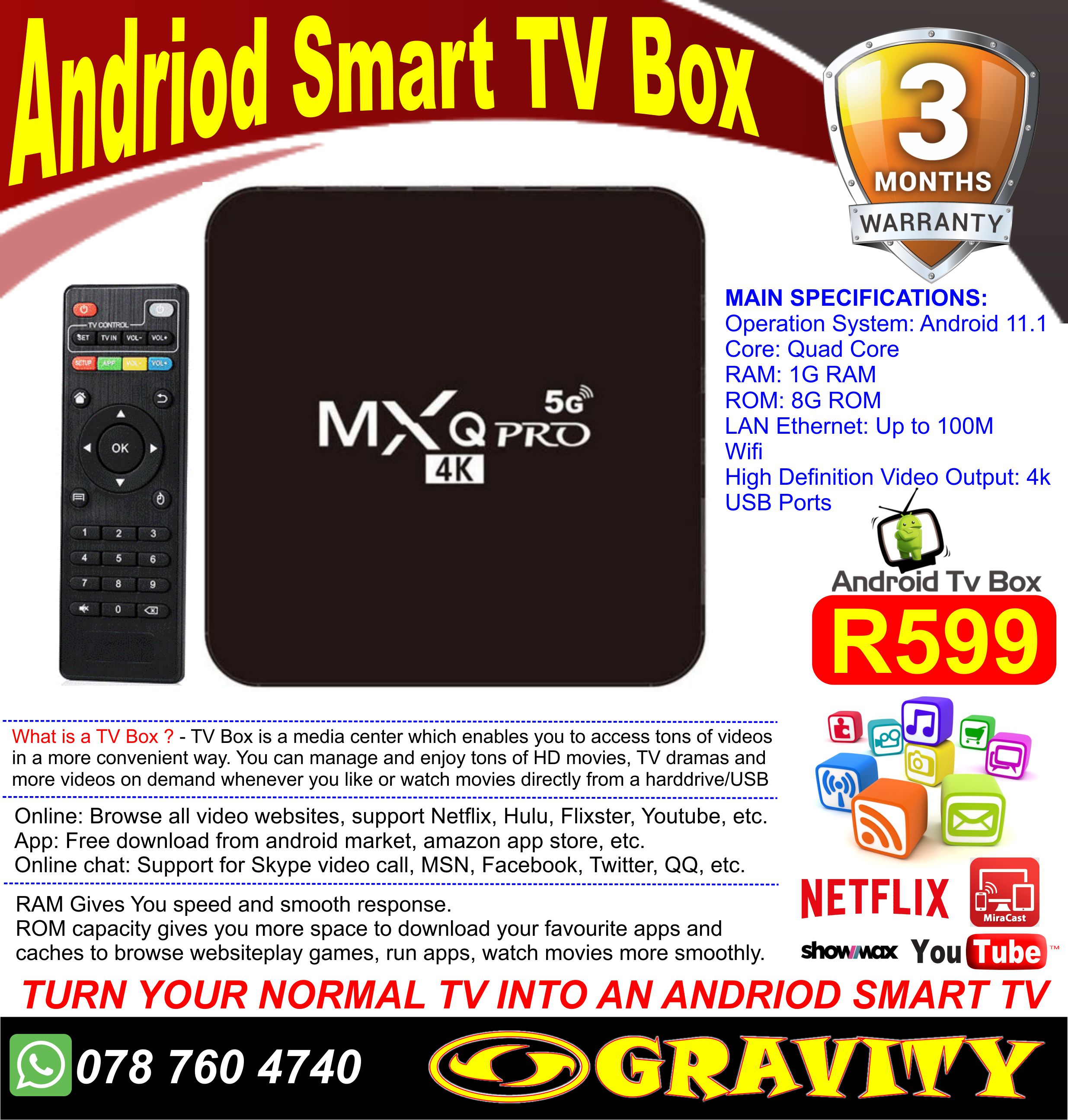 android tv box gravity durban , smart tv , smart box , media player 