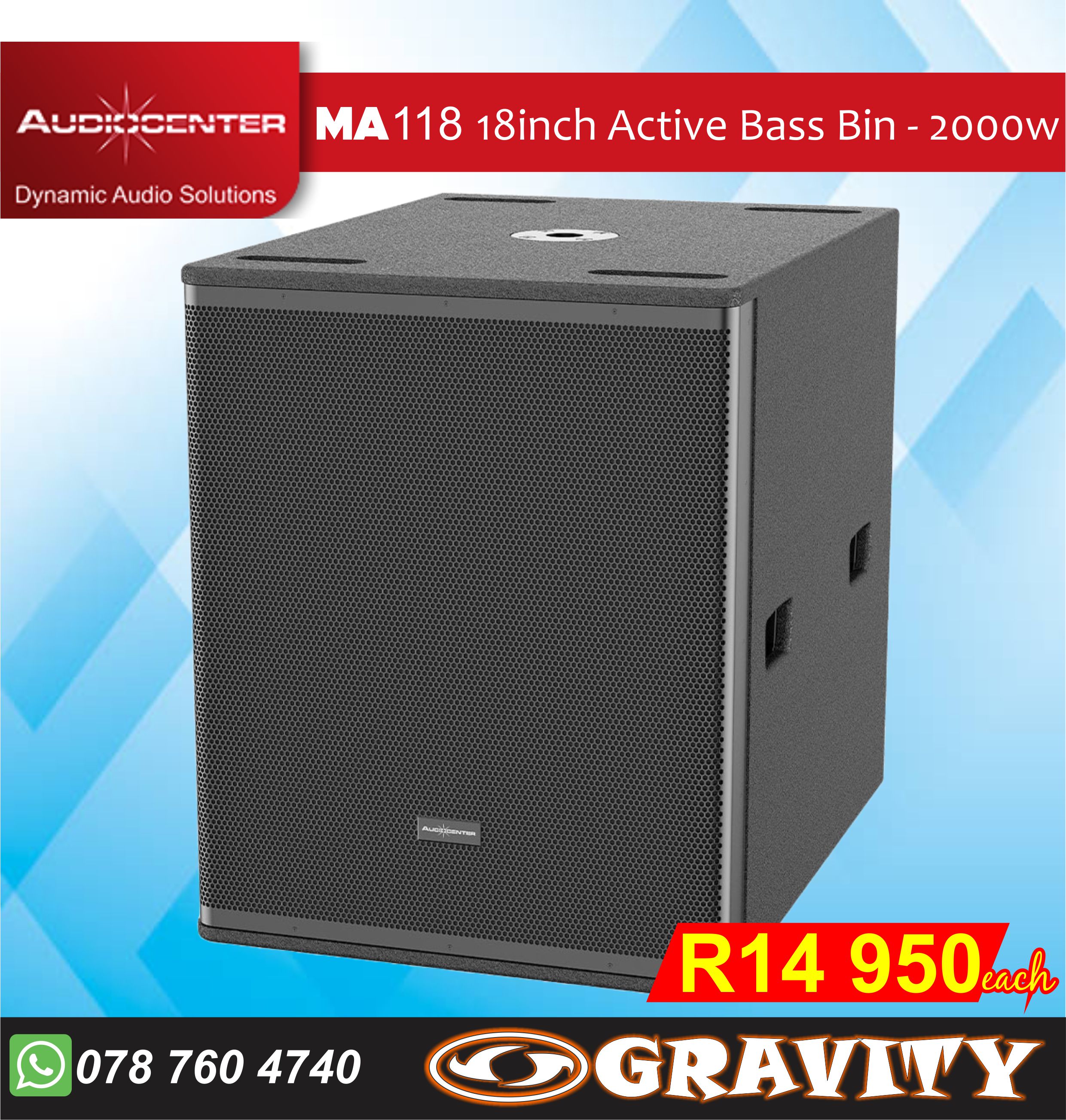audiocenter | audiocentre pro audio equipment | audiocentre ma118 active bass bin 
