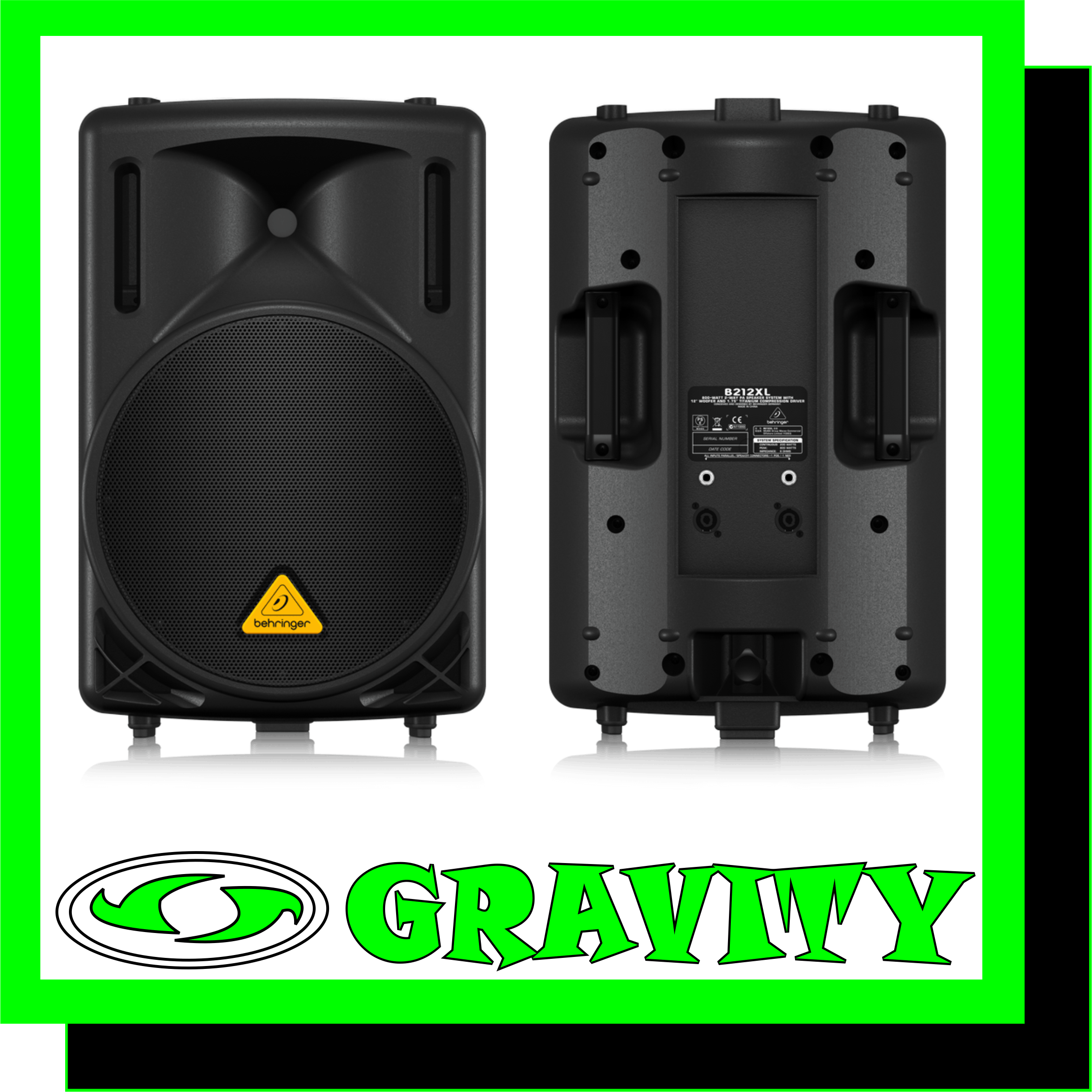 EUROLIVE B212XL 800-Watt 2-Way PA Speaker System with 12" Woofer and 1.75" Titanium Compression Driver   -High-power 2-way PA sound reinforcement speaker system for live and playback applications (200 Watts Continuous / 800 Watts Peak Power) -Ultra-compact and light weight system delivers excellent sound even at extreme sound pressure levels -Extremely powerful 12'' long-excursion driver provides incredibly deep bass and acoustic power -State-of-the-art 1.75'' titanium-diaphragm compression driver for exceptional high-frequency reproduction -Ultra-wide dispersion, large-format exponential horn -Overload-protection circuitry ensures optimal HF driver protection -Versatile trapezoidal enclosure design allows different positioning:  - Stand mounting with 35-mm pole socket  - Tilts on its side for use as a floor monitor -Ergonomically shaped handles for easy carrying and setup -2 professional speaker connectors plus ¼'' jack connectors