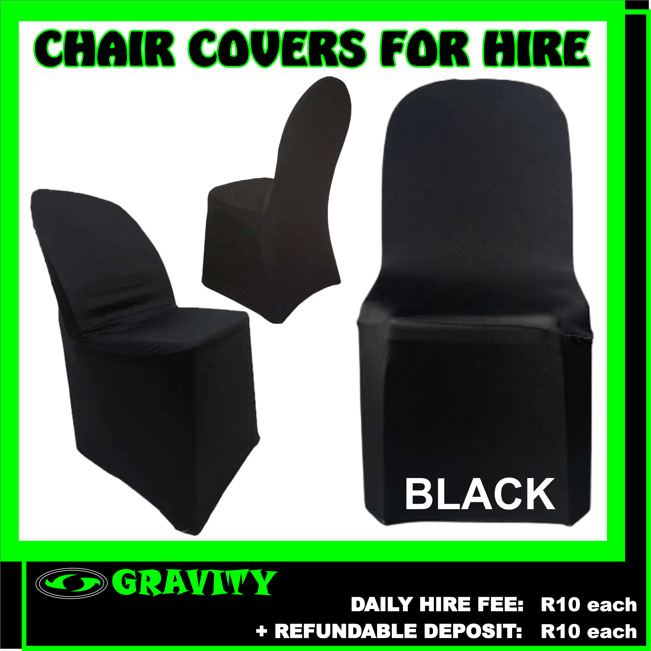 DIY CHAIR COVERS FOR HIRE DURBAN KZN  Chair Covers and Accessories. White Stretch Ancona Chair Cover. CHAIR COVER (BLACK)  Black Conference Chair Covers Hire stretch chair covers for conference chairs at affordable rates from Sheer Magic| Chair covers/Chair bows | 