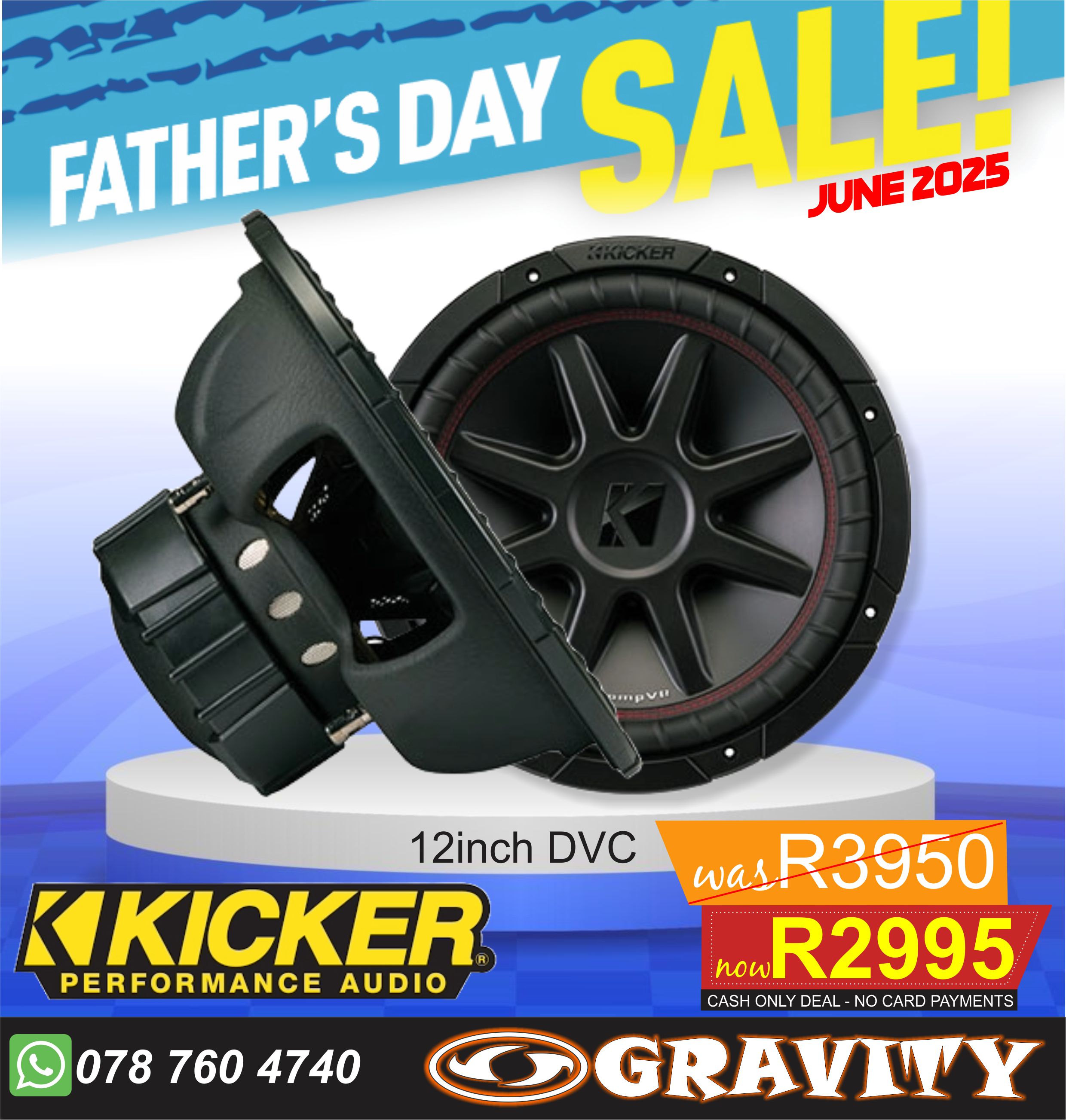 Fathers day sale gravity durban | fathers day sale car audio gift idea | fathers day sale car accessories durban gravity | fathers day sale kicker car audio
