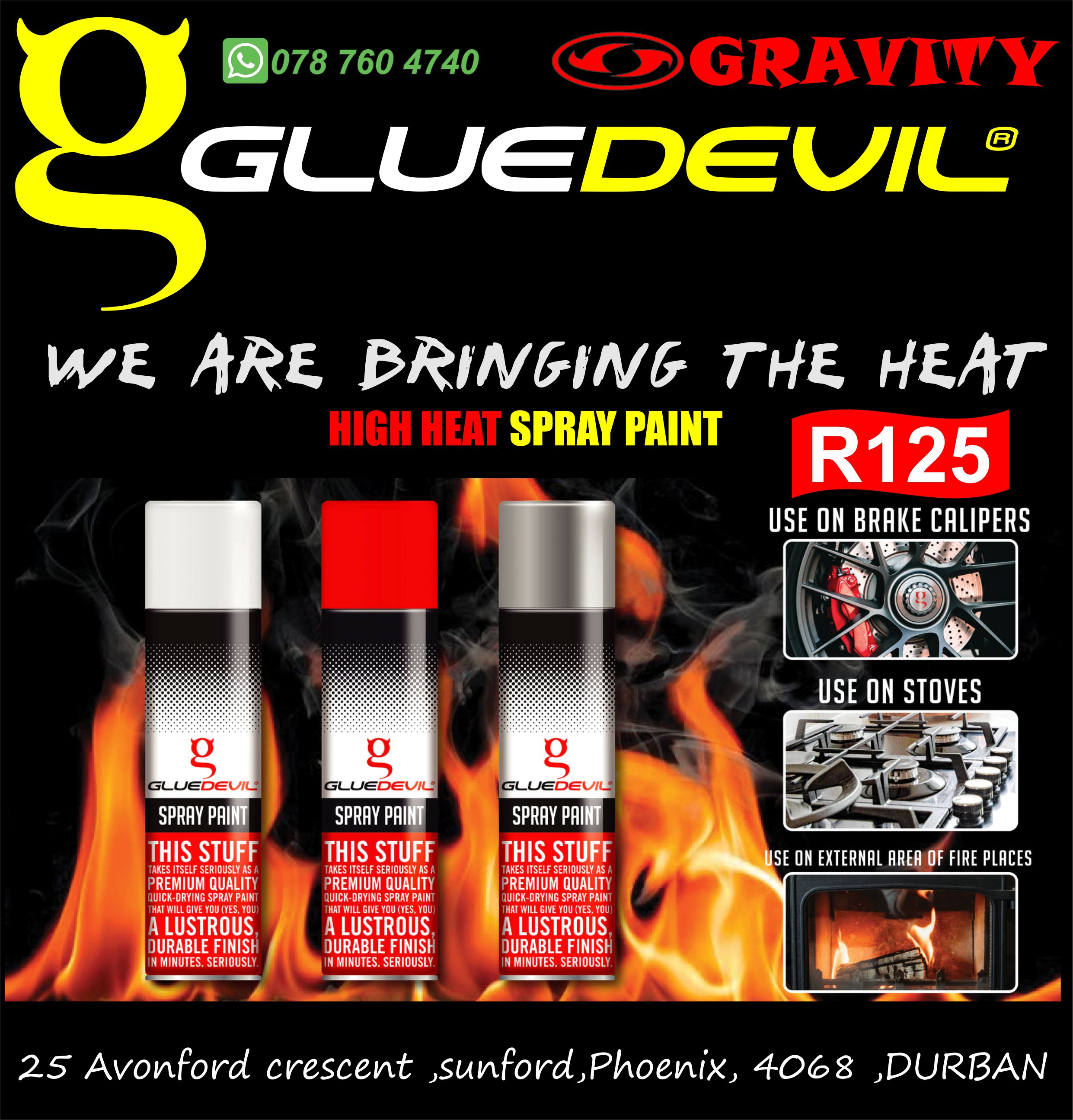glue devil spray paints | glue devil high heat spray paints durban | glue devil paint durban | glue devil aerosol paint durban  