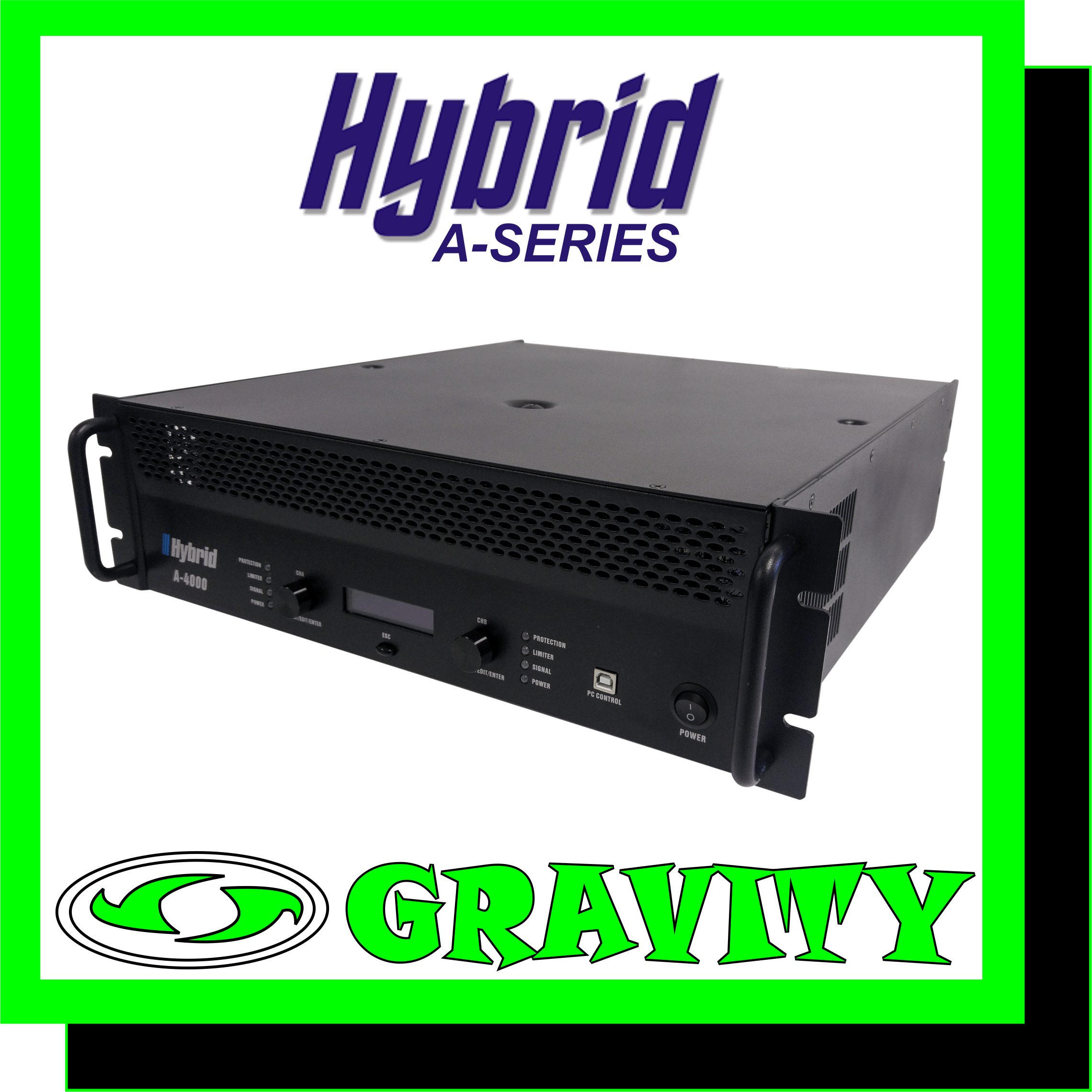 Hybrid A4000MK5 Power Amplifier with DSP  8Ohm Stereo Power . RMS/CH 1000W 4Ohm Stereo Power . RMS/CH 2000W 8Ohm Bridged Mono Power . RMS 3000W 4Ohm Bridged Mono Power . RMS 3900W  Frequency Response (+/- 3dB . 1W/8O) 20Hz 20KHz +/- 1dB Protection DC Protection . Short Circuit Protection . Thermal Protection . Inrush Current Protection . Soft Start Portection . Input & Overload Protection THD+N (20Hz-20KHz) <0.5% Damping Factor (1KHz @ 8O) >600 Hum & Noise(A weighted . -80dBW) 95dB Input Impedance (Balanced / Unbalanced) 20K Ohm / 10K Ohm Crosstalk (20Hz-20KHz Rated Power 8O) >60dB Cooling 2 x Fans . Dual speed . Rear to Front Airflow  Input Connectors Jack/Female XLR Neutrik Combo + Male XLR Neutrik Output Connectors 3 x Neutrik Speakon Dimensions (WxHxD) mm 482 x 489 x 132 Weight Kg 34