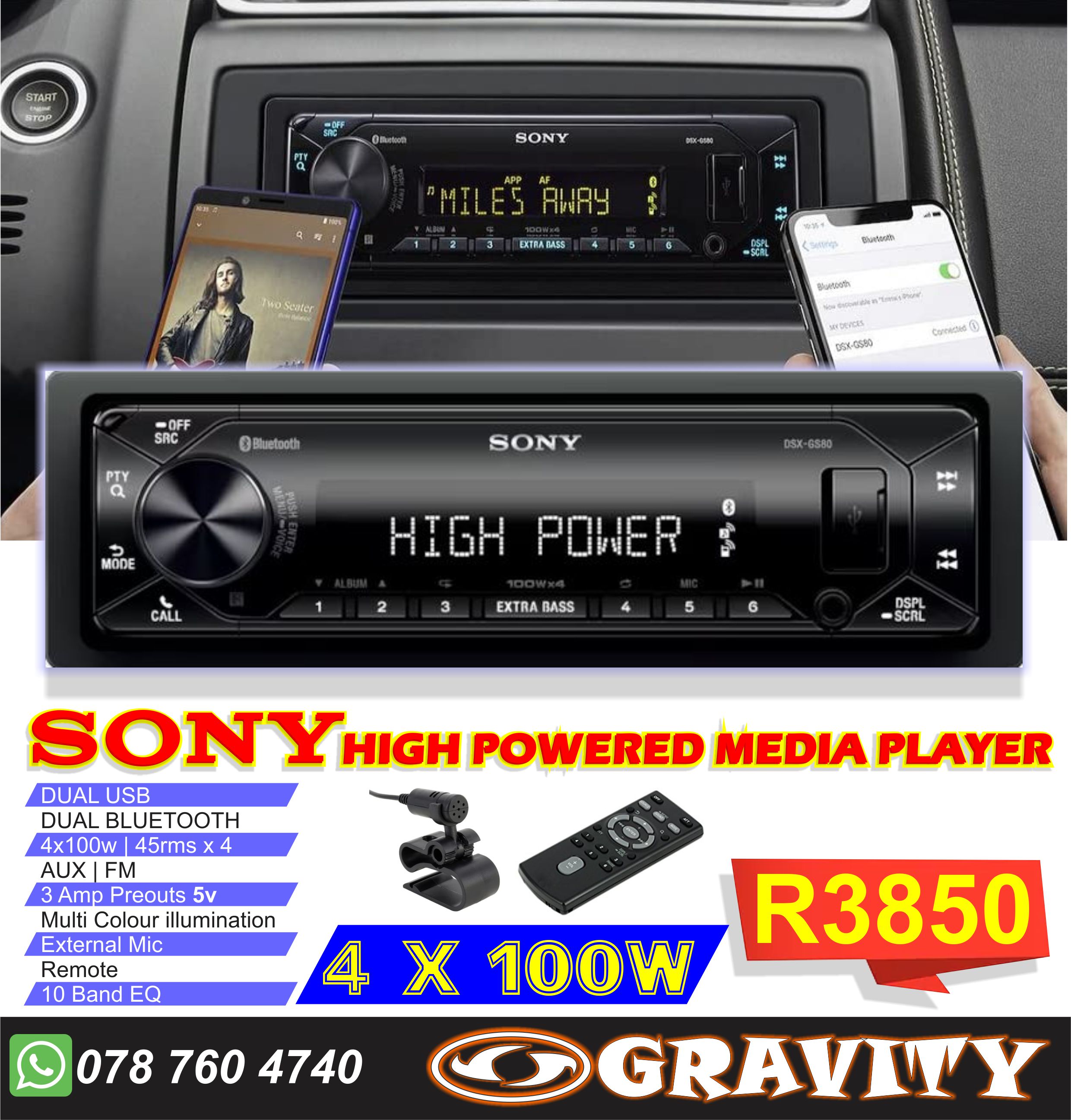 sony 100w x4 radio | sony gs80