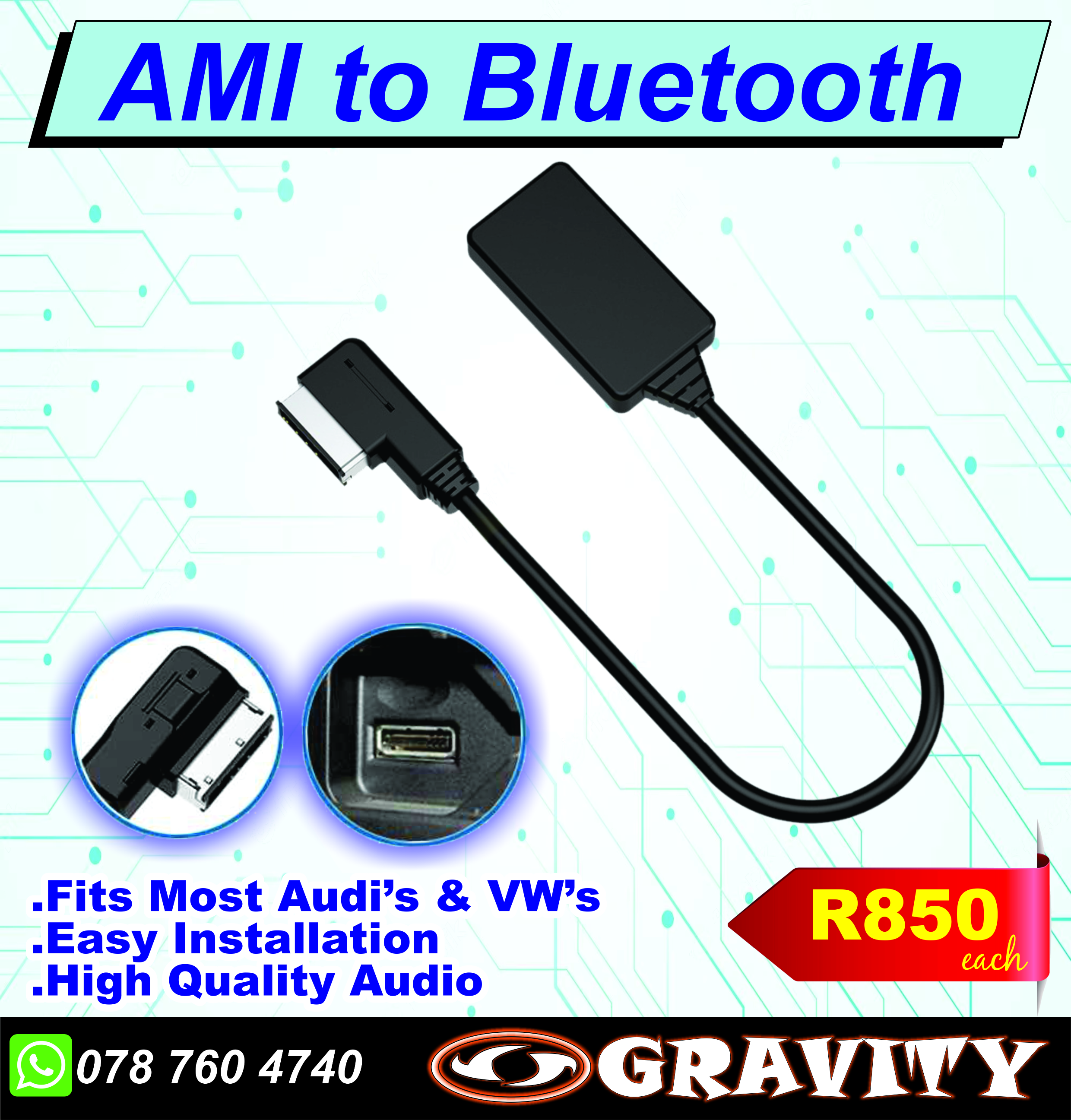 vw ami cable | audi ami cable | usb ami cable | bluetooth ami cable durban gravity