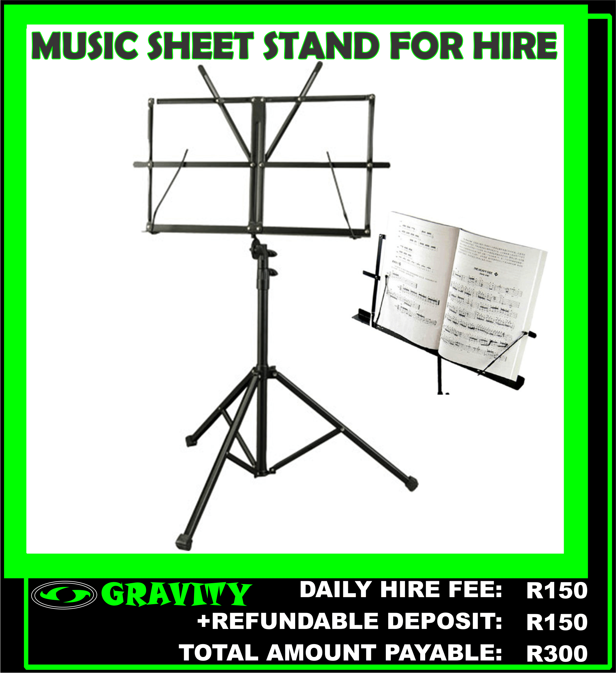MUSIC SHEET STAND FOR HIRE DURBAN
