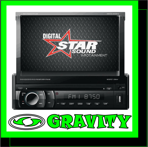 Star Sound 7" In-Dash DVD/MP3 Multimedia Player With GPS  7 Inch (16:9) Detachable Face Panel Resolution: 800x480 LED Backlight Cooling Fan DVD/M4/DIVX/VCD/CD/MP3/JPEG/USB/SD/MMC Slot AM 12 Stations / FM 18 Stations Signal Control: AV Input / Output Steering Wheel Control 4x 55W Watts Maximum Out Put Build In GPS Bluetooth Function RDS System USB Link