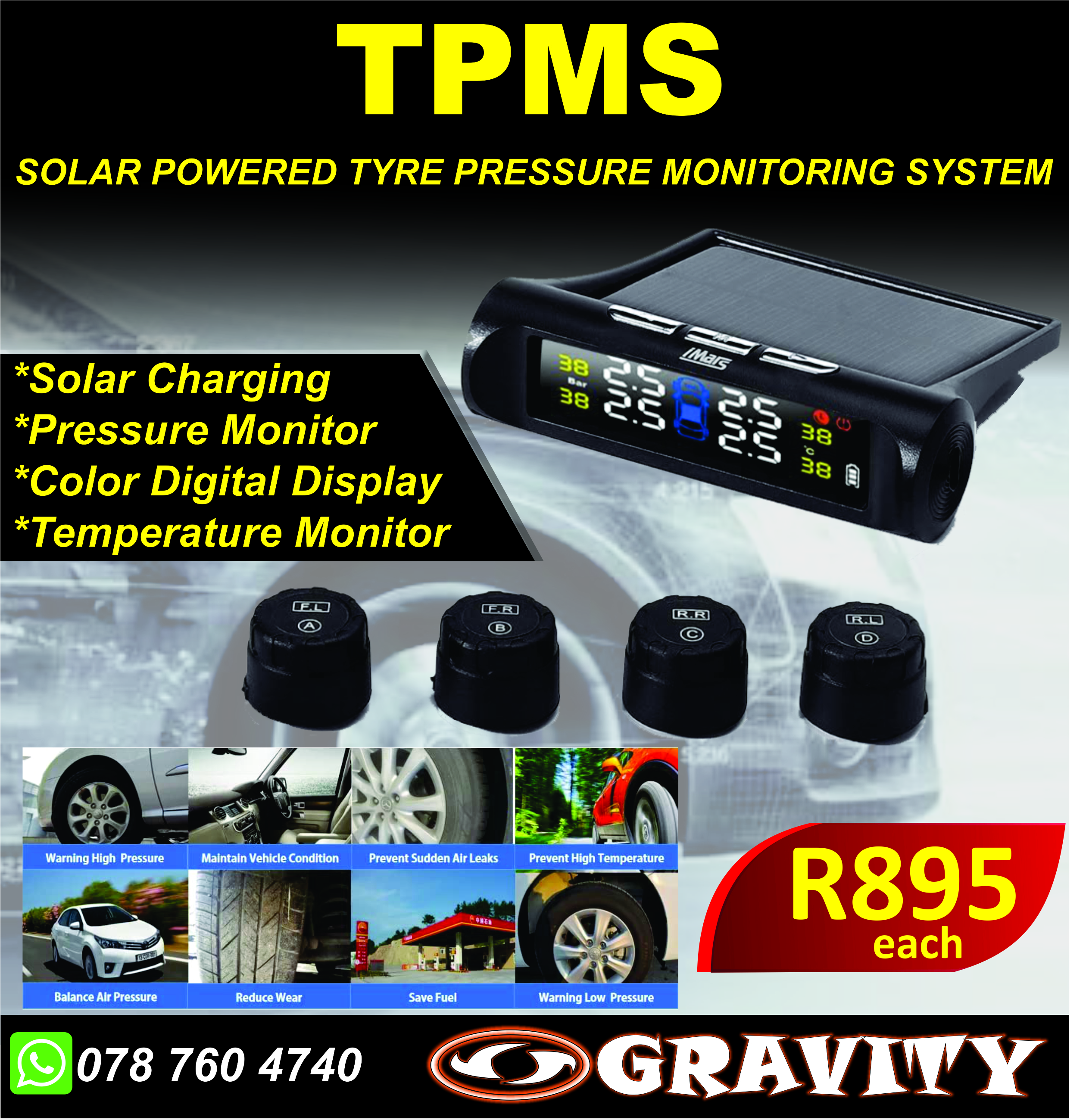 tpms | tyre pressure monitor | solar powered tyre pressure monitring system